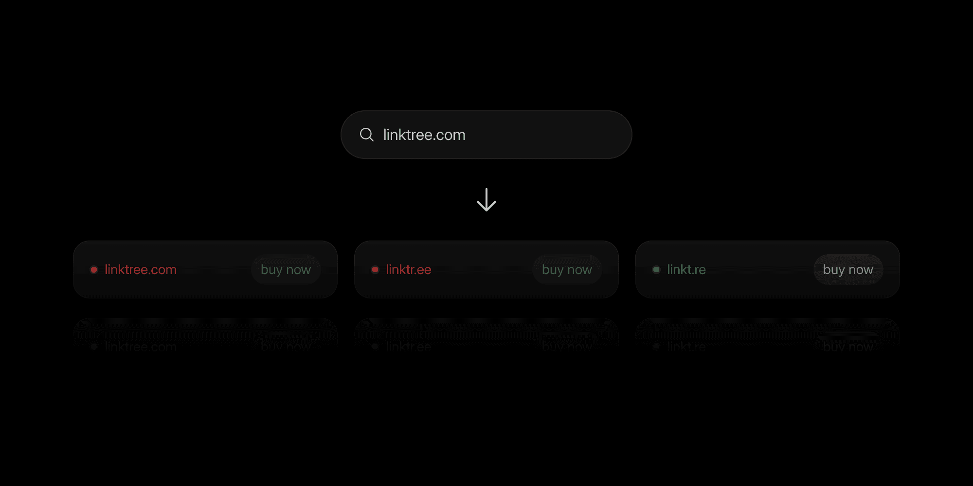 Domain shortener tool interface transforming long URLs into short, branded links